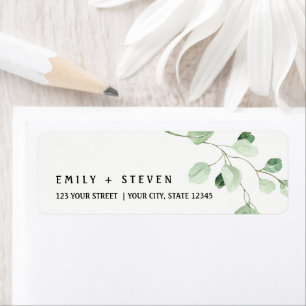 Étiquette déco d'eucalyptus aquarelle