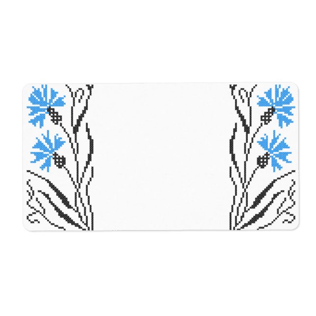 Étiquette Décor croix de Cornflower bleu (Devant)