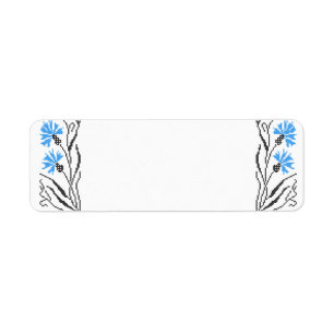 Étiquette Décor croix de Cornflower bleu