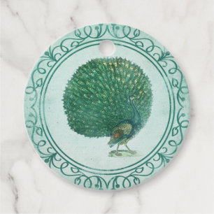 Étiquette Décoration du bloc-notes Peacock vintage