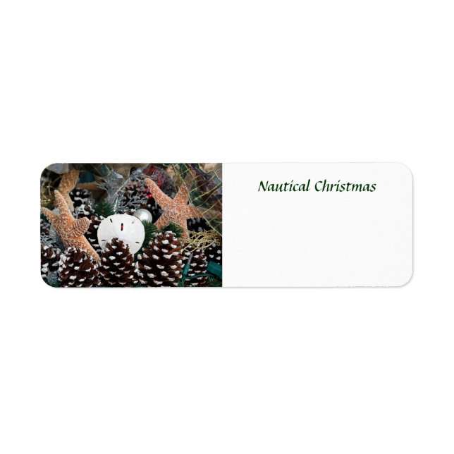Étiquette Décorations de Noël nautiques (Devant)