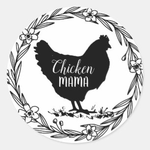 Étiquette décorative de la Mama de poulet