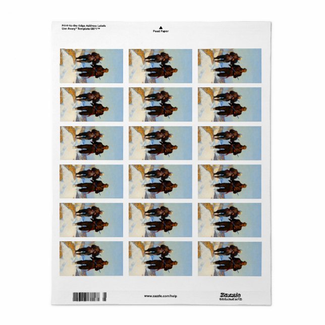 Étiquette Deer Hunters, 1924 par Newell Convers Wyeth (Feuille entière)