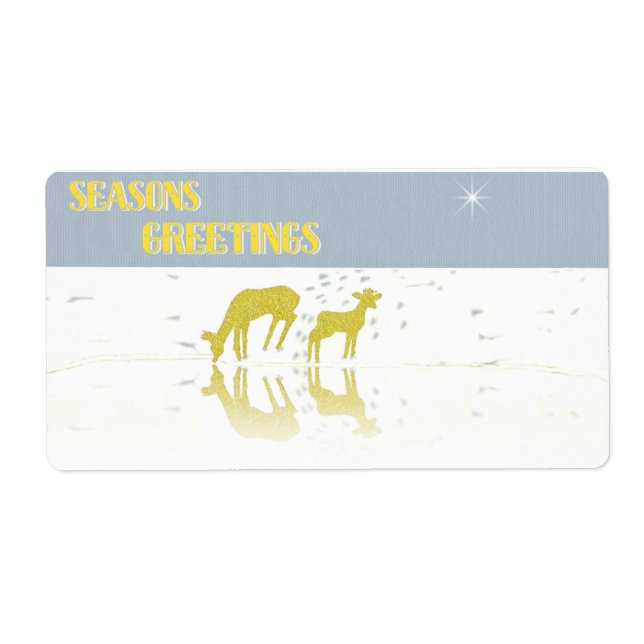 Étiquette Deer Reflection-Star-Your Custom Shipping Étiquett (Devant)