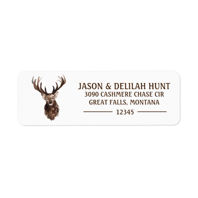 Étiquette Deer Stag Rustic Forest Hunting Return Adresse (Devant)