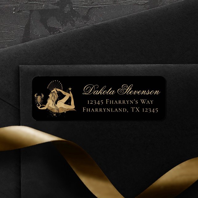 Étiquette Déesse du Zodiaque | Astrologie Cosmologique Gold  (Créateur téléchargé)