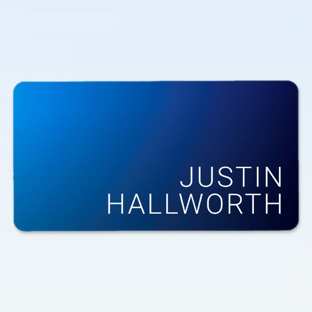 Étiquette Dégradé bleu foncé moderne et texte modifiable min (Créateur téléchargé)