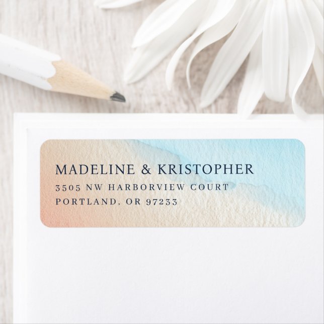 Étiquette Dégradé d'aquarelle pastel serein (En situation)