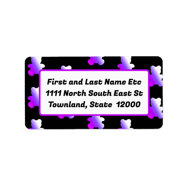 Étiquette Dégradé de l'ours en peluche rose et violet (Devant)