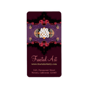 Étiquette Délicat Pink Violet Fractal Artistry Vertical