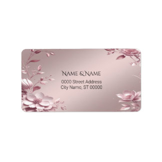 Étiquette Delicate Pink Floral Address Label