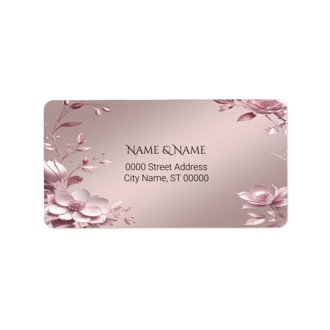 Étiquette Delicate Pink Floral Address Label (Devant)
