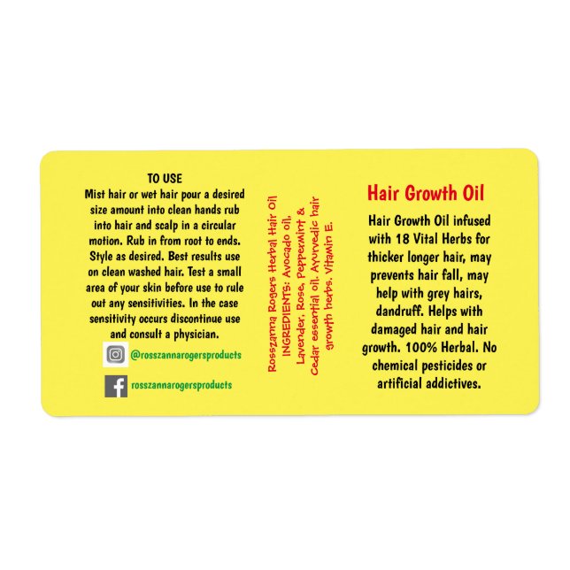 Étiquette d'emballage (Devant)