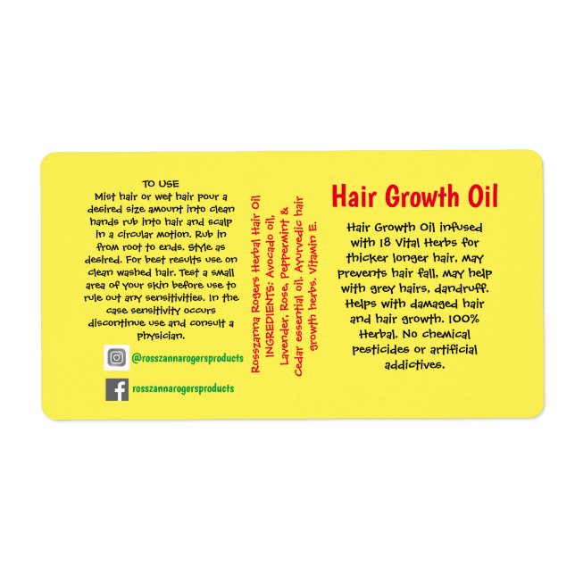 Étiquette d'emballage (Devant)