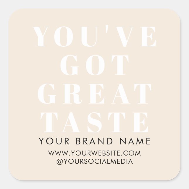 Étiquette d'emballage de boîte beige moderne (Devant)