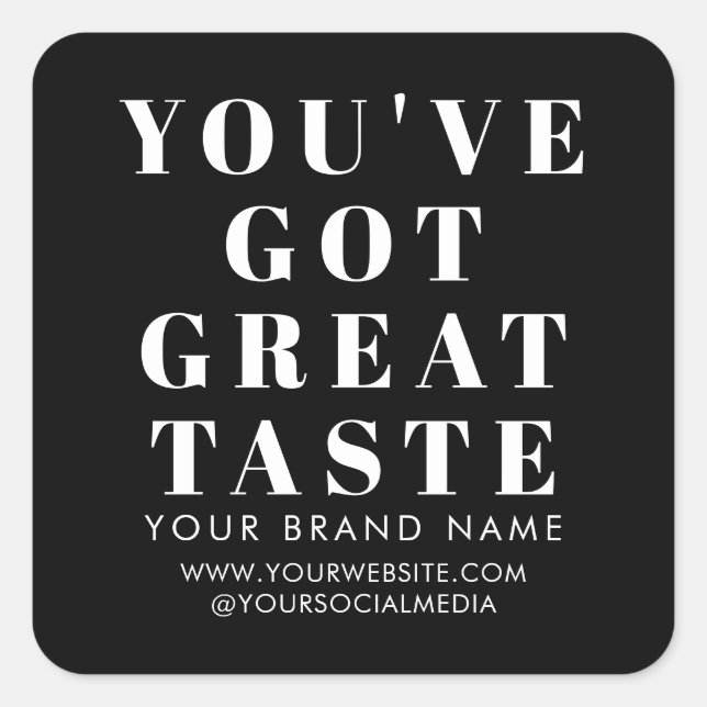 Étiquette d'emballage de boîte noire moderne (Devant)