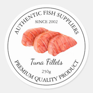 Étiquette d'emballage de filets de poisson de thon