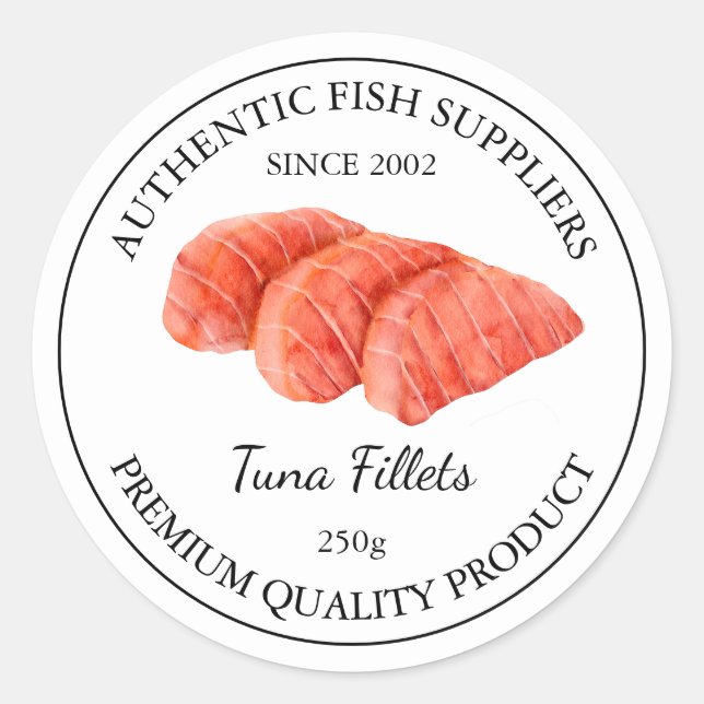 Étiquette d'emballage de filets de poisson de thon (Devant)