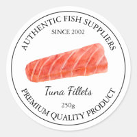 Étiquette d'emballage de filets de poisson de thon