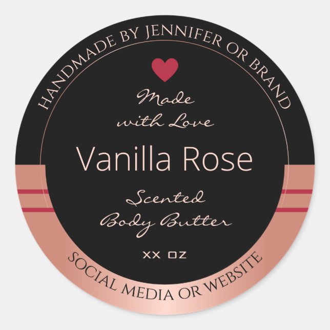 Étiquette d'emballage de produits classiques Noir  (Devant)