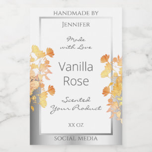 Étiquette d'emballage de produits floraux blancs O