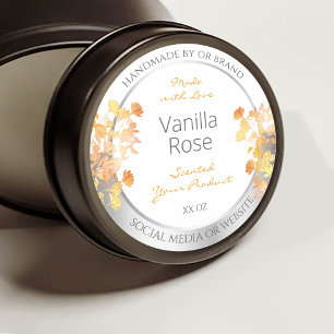 Étiquette d'emballage de produits floraux blancs O