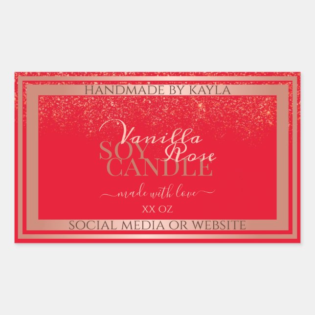 Étiquette  d'emballage de produits rouges Gratuit  (Devant)