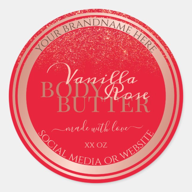 Étiquette  d'emballage de produits rouges Gratuit  (Devant)