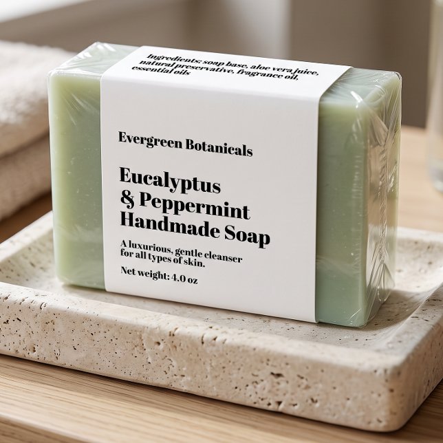 Étiquette d'emballage de savon blanc moderne (Créateur téléchargé)