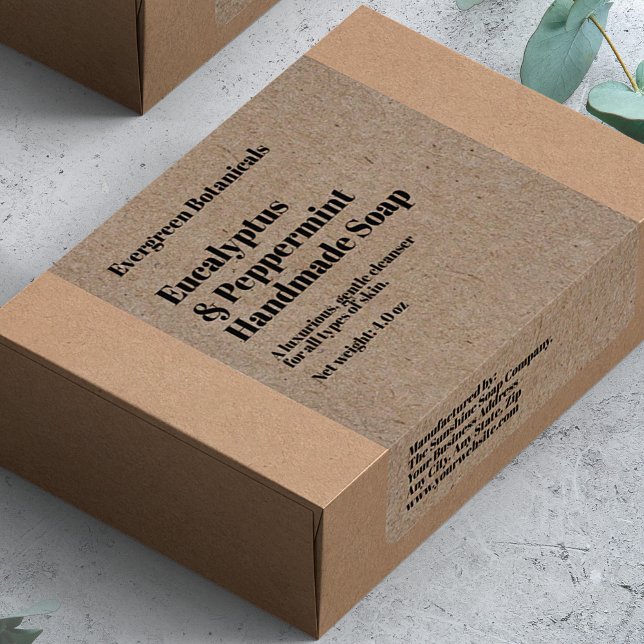 Étiquette d'emballage de savon de style papier kra (Créateur téléchargé)