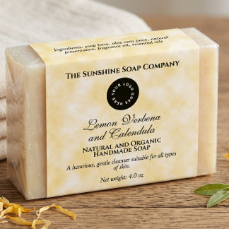 Étiquette d'emballage de savon en parchemin jaune