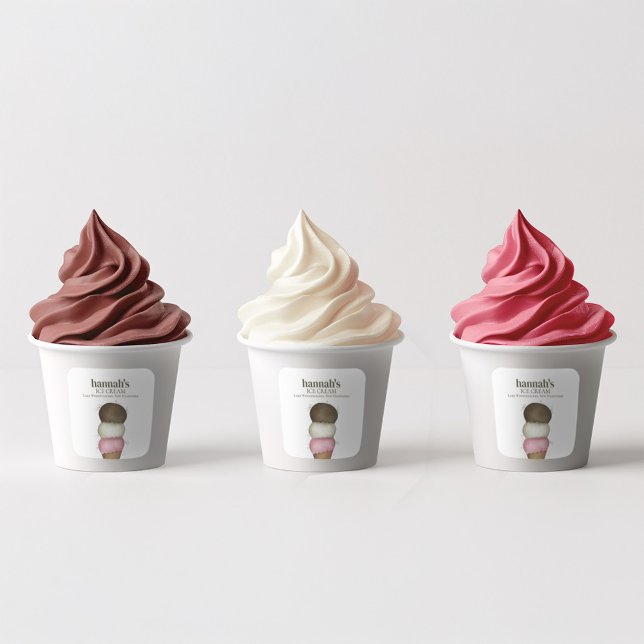 Étiquette d'emballage du cône de crème glacée d'en (Ice cream cone product label stickers. )