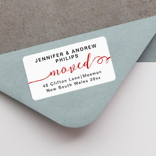 Étiquette Déménagement de Style Nouvelle Adresse Calligraphi