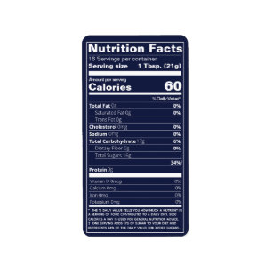 Étiquette Demi-pinte Miel valeur nutritive bleu foncé nourri