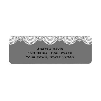 Étiquette Dentelle blanche grise