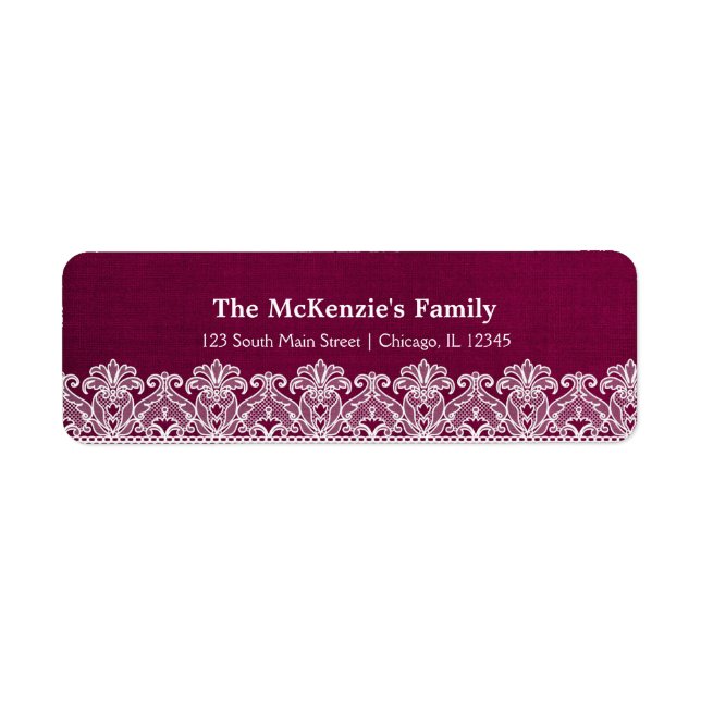 Étiquette Dentelle (Maroon) (Devant)