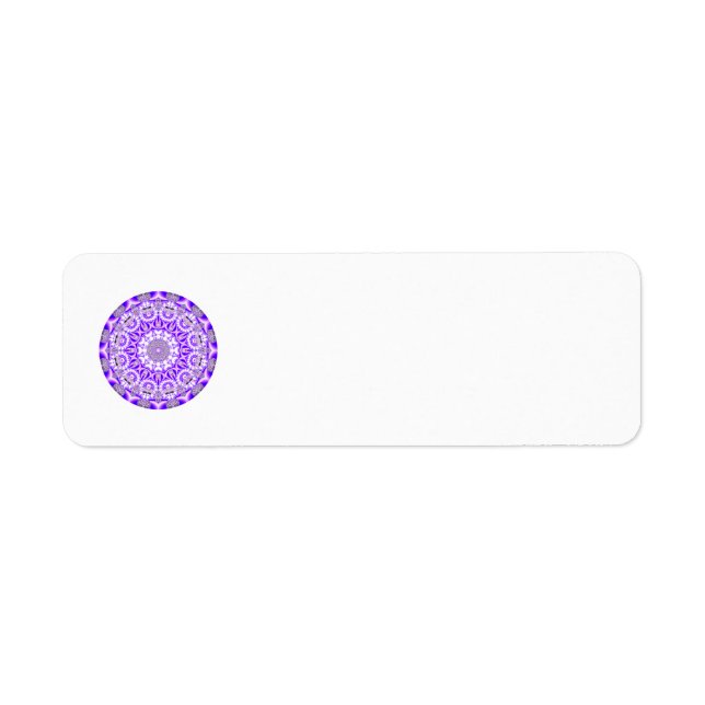 Étiquette Dentelle mosaïque Mandala, Violet violet Abstrait (Devant)