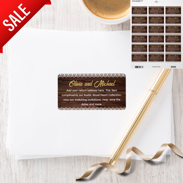 Étiquette Dentelle Rustique En Bois Pour Correspondre À Notr (Créateur téléchargé)