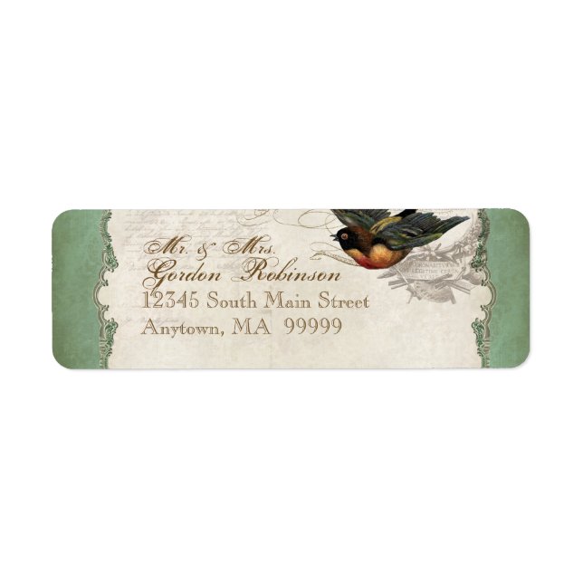 Étiquette Dentelle Vintage des Inséparables Roses français - (Devant)