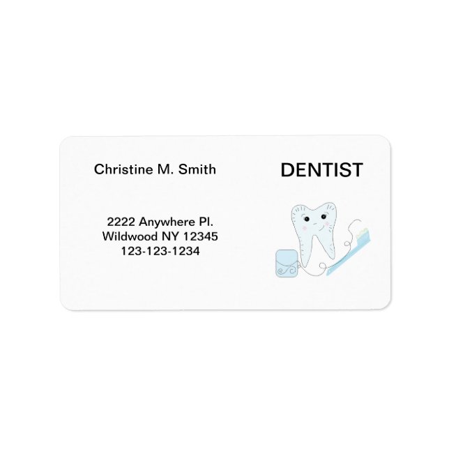 Étiquette Dentiste Dentaire (Devant)