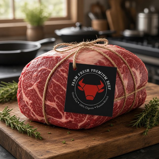 Étiquette d'entreprise de boeuf Premium de ferme p (Créateur téléchargé)