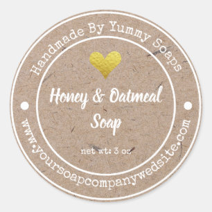 Étiquette d'entreprise de savon artisanal rustique