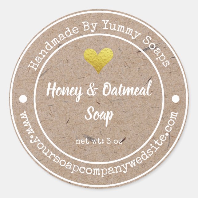 Étiquette d'entreprise de savon artisanal rustique (Devant)