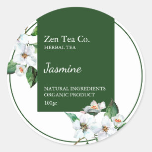 Étiquette d'entreprise de thé aux herbes de jasmin