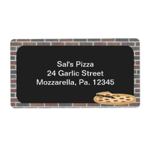 Étiquette d'entreprise Pizza