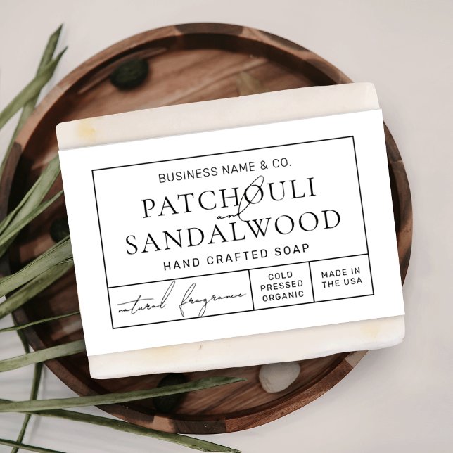 Étiquette d'enveloppement de bande de soap bar apo (Simple apothecary style soap belly band labels in black and white)