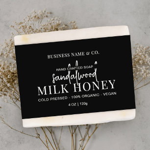 Étiquette d'enveloppement de bande de soap noir mo