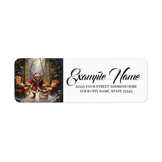 Étiquette Déplaisant Noël Goblin - Imaginaire sombre Evil Pè (Devant)