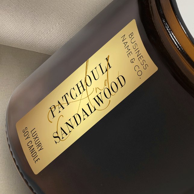 Étiquette d'épreuve Gold Trendy produit Jar Thin T (Metallic gold effect jar labels)