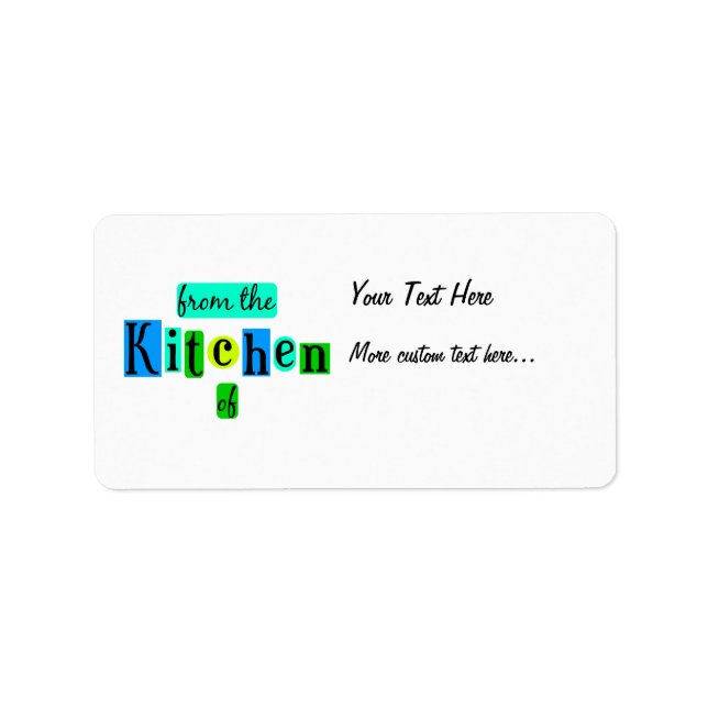 Étiquette Depuis la cuisine de l'étiquette de recette rétro  (Devant)